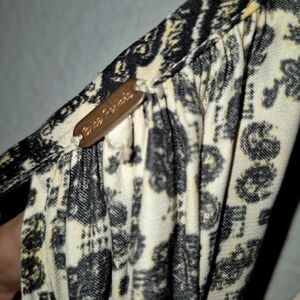 Free People Black and Cream Tunic Top